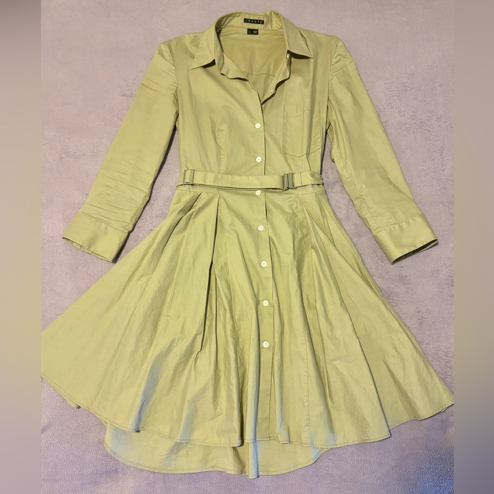 Theory Size 2 Tan Shirt Dress